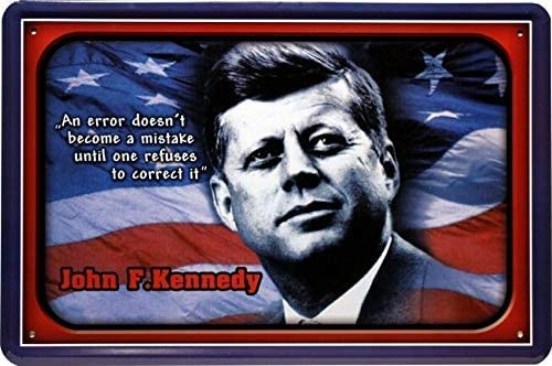 DekoDrom® Blechschild 20x30 cm Portrait + Zitat John F. Kennedy Präsident der USA Kult Figur Amerika Sammler Geschenk Bar Kneipe Haus + Garten von DekoDrom