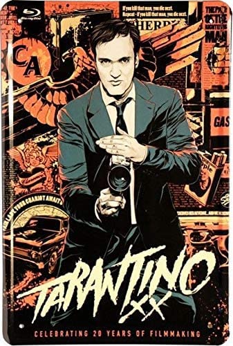 DekoDrom® Blechschild 20x30 cm Quentin Tarantino Kult Film Regisseur Kino Plakat Bar Kneipe von DekoDrom