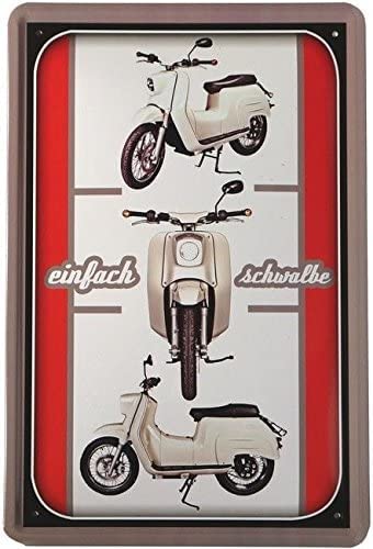 DekoDrom® Blechschild 20x30 cm Simson Schwalbe Programm Roller DDR Kult Moped Simson Ostalgie Schild von DekoDrom