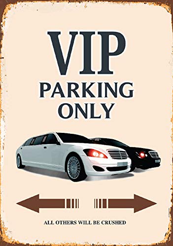 DekoDrom® Blechschild 20x30 cm VIP parking only Parkplatz Schild Garage Promis Wand Deko Bar Kneipe Sammler Geschenk von DekoDrom