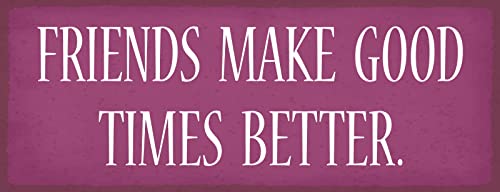 DekoDrom® Blechschild 27x10 cm Friends make good Times Better Freunde machen deine Zeiten besser Freundschaft Spruch Wand Deko Bar Kneipe Cafe Sammler Geschenk von DekoDrom