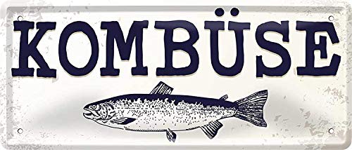 DekoDrom® Blechschild 28x12 cm KOMBÜSE Schiff Küche Koch Smutje Essen Kochen Matrosen Meer Bar Kneipe Fun Deko Schild 006 von DekoDrom