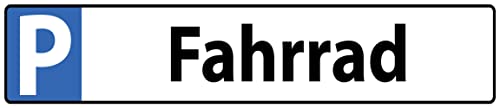 DekoDrom® Blechschild 47x10 cm Parkplatz Schild FAHRRAD reservierter Stellplatz Firma Laden Haus KFZ Kennzeichen Format Wand Deko Bar Kneipe Sammler Geschenk von DekoDrom