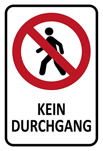 DekoDrom® Holz Schild 20x30 cm Achtung Kein Durchgang Verboten Halt Stop Privat Hinweis Wand Deko Bar Kneipe Cafe Sammler Geschenk von DekoDrom