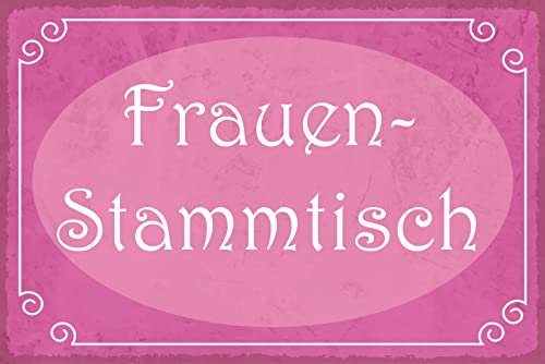 DekoDrom® Holz Schild 20x30 cm Frauenstammtisch Kneipe Alkohol Trinken reden lustig Tafel Wand Deko Bar Kneipe Cafe Sammler Geschenk von DekoDrom
