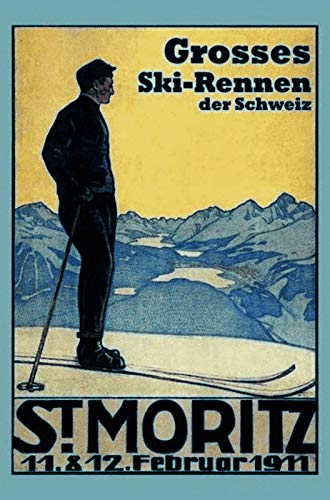 DekoDrom® Motiv Blechschild 20x30 cm historisches Plakat St. Moritz Schweiz Helvetia Suisse Ski fahren Berge Dekoration Bar Kneipe Sammler von DekoDrom
