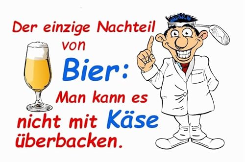 Retro Blechschild 20x30 cm Der einzige Nachteil von Bier ist man kann es NICHT mit Käse überbacken - lustiger Spruch Bar Kneipe Cartoon Arzt Geschenk Retro Blechschild 20x30 cm Der einzige Nachteil von Bier ist man kann es NICHT mit Käse überbacken - lustiger Spruch Bar Kneipe Cartoon Arzt Geschenk von DekoDrom