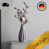 Dekovase Modern Gedreht | 3D Druck Vase Aus Pla Design Blumenvase Made in Germany Skandi Deko Minimalistisch -Dekofusion von DekoFusionDE