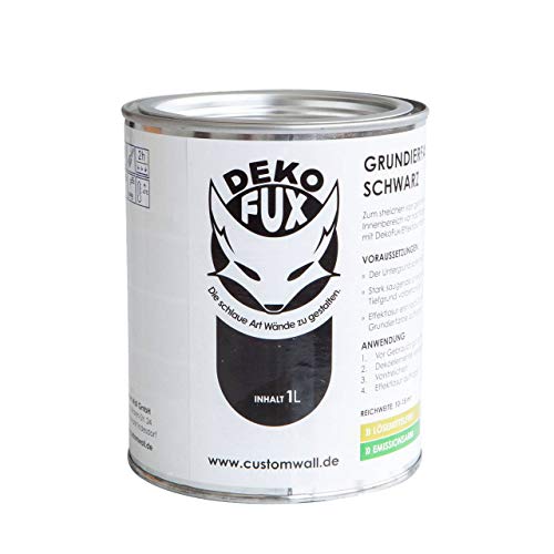 DekoFux Grundierfarbe 3D Wandgestaltung, Polymerdispersion, Schwarz, 1 Stück von dekofux