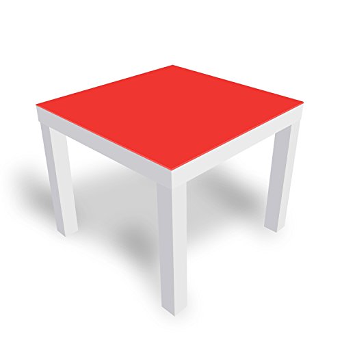 DEKOGLAS Beistelltisch Couchtisch 'Einfarbig Rot' Sofatisch mit Motiv Glasplatte Kaffee-Tisch von DEKOGLAS, 55x55x45 cm Weiß von DekoGlas