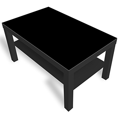 DekoGlas Beistelltisch Couchtisch 'Einfarbig Schwarz' Sofatisch mit Motiv Glasplatte Kaffee-Tisch, 90x55x45 cm Schwarz von DekoGlas