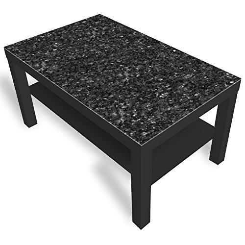 DekoGlas Beistelltisch Couchtisch 'Granit' Sofatisch mit Motiv Glasplatte Kaffee-Tisch, 90x55x45 cm Schwarz von DekoGlas