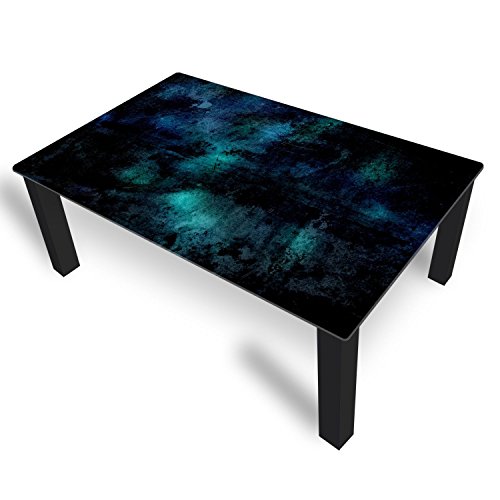 DEKOGLAS Couchtisch 'Abstraktion Schwarz' Glastisch Beistelltisch für Wohnzimmer, Motiv Kaffee-Tisch 120x75 cm in Schwarz oder Weiß von DekoGlas