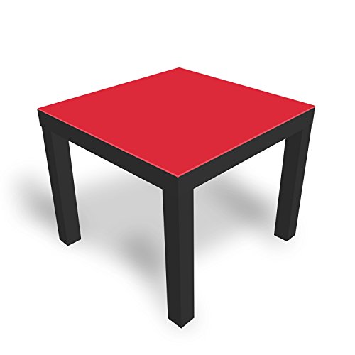 DekoGlas Beistelltisch Couchtisch 'Einfarbig Rot' Sofatisch mit Motiv Glasplatte Kaffee-Tisch, 55x55x45 cm Schwarz von DekoGlas