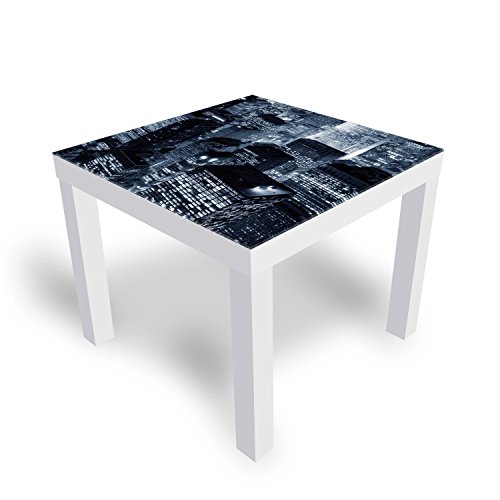 DekoGlas Beistelltisch Couchtisch 'New York City' Sofatisch mit Motiv Glasplatte Kaffee-Tisch, 55x55x45 cm Weiß von DekoGlas