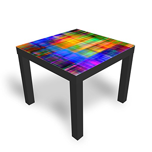 DekoGlas Beistelltisch Couchtisch 'Regenbogen' Sofatisch mit Motiv Glasplatte Kaffee-Tisch, 55x55x45 cm Schwarz von DekoGlas