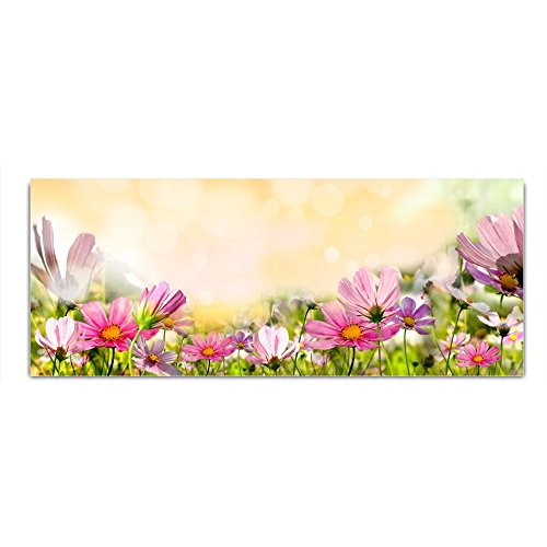 DekoGlas Glasbild 'Blumen' Echtglas Bild Küche, Wandbild Flur Bilder Wohnzimmer Wanddeko, einteilig 125x50 cm von DekoGlas