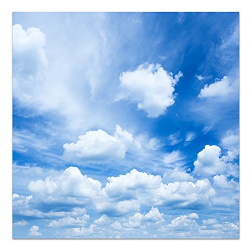 DekoGlas Glasbild 'Himmel Wolken' Echtglas Bild Küche, Wandbild Flur Bilder Wohnzimmer Wanddeko, einteilig 50x50 cm von DekoGlas