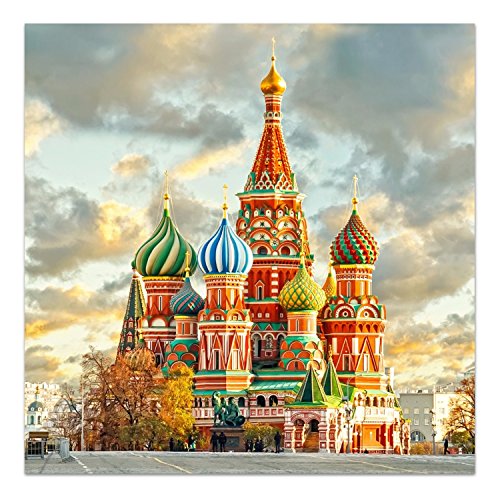 DekoGlas Glasbild 'Russland' Echtglas Bild Küche, Wandbild Flur Bilder Wohnzimmer Wanddeko, einteilig 65x65 cm von DekoGlas