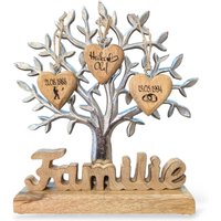 Lebensbaum Familie - Personalisiertes Geschenk Mit Gravur, Holzherzen Namen & Datum, Deko Für Eltern, Hochzeit, Jubiläum von DekoGuru