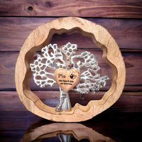 Lebensbaum 30cm Personalisiert Mit Graviertem Herz 8cm | Wundervolle Wohnzimmerdeko Zum Hinstellen von DekoGuru