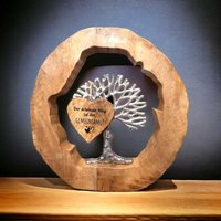 Lebensbaum Deko 38 cm Mit Graviertem Herzanhänger | Wunderbares Geschenk Zu Vielen Anlässen von DekoGuru