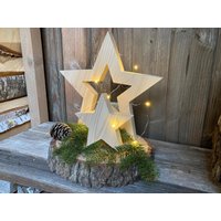 Holzsterne Auf Baumscheibe von DekoHandgemacht