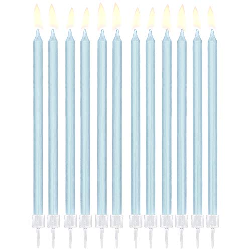24 Stück Schlanke Geburtstagskerzen Hellblau, 14 cm 24 Stück Schlanke Geburtstagskerzen Hellblau, 14 cm von DekoHaus