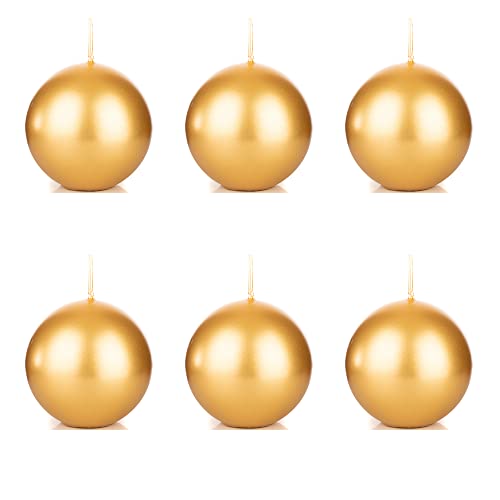 6 Stück Metallische Runde Kerzen in Gold 8cm Kugelkerzen Deko 6 Stück Metallische Runde Kerzen in Gold 8cm Kugelkerzen Deko von DekoHaus