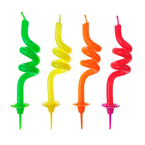 DekoHaus Twisted Geburtstagskerzen, Farbmischung, 4 Stück, 8cm DekoHaus Twisted Geburtstagskerzen, Farbmischung, 4 Stück, 8cm von DekoHaus