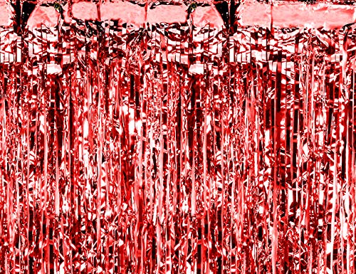 Folie Vorhang in Rot für Party Dekorationen, 90x250 cm Folie Vorhang in Rot für Party Dekorationen, 90x250 cm von DekoHaus