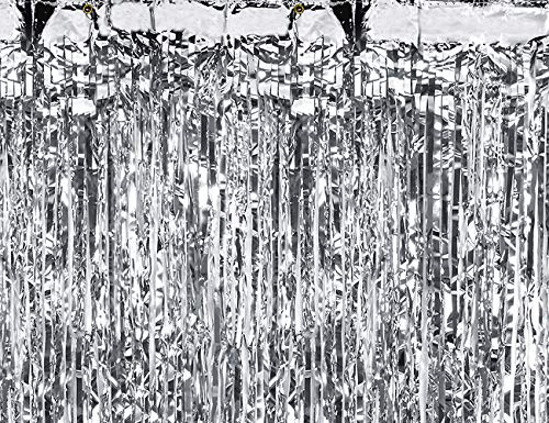 Folie Vorhang in Silber für Party Dekorationen, 90x250 cm von DekoHaus