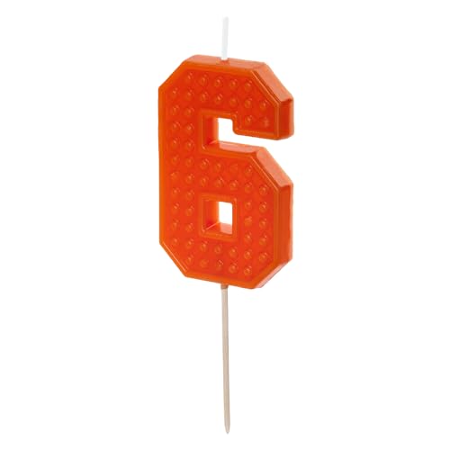Geburtstagskerze Zahl 6 in Orange 6cm Geburtstagskerze Zahl 6 in Orange 6cm von DekoHaus