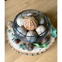 Dekokugel Holzkugel Deko Tischdeko Landhausdeko Shabby von DekoHirsch