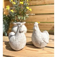Huhn Hahn Henne Figur Beton Stein Gartendeko Landhaus Huhn Hahn Henne Figur Beton Stein Gartendeko Landhaus von DekoHirsch