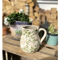 Krug Vase Keramik Vintage Landhausstil Landhausdeko von DekoHirsch