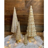 Tannenbaum Weihnachtsbaum Gold Antik Deko Weihnachten Advent Vintage von DekoHirsch