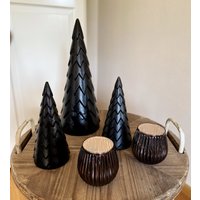 Tannenbaum Weihnachtsbaum Holz Schwarz Weihnachtsdeko Advent Weihnachten von DekoHirsch
