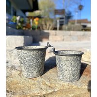 Übertopf Blumentopf Pflanztopf Zink Garten Terrasse Landhaus Deko von DekoHirsch