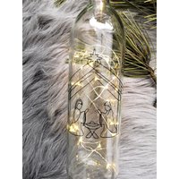 Leuchtflasche Krippe Mal Anders Weihachten Dekoration Geschenk Advent von DekoKompass