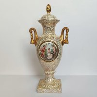 Vintage Empire Porzellan Urne Handbemalte Vergoldete Vase, Hergestellt in England von DekoLet