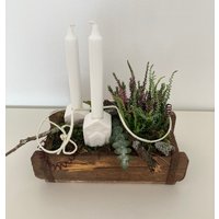 Herbstdekoration, Tischdeko Geschenk, Ziegelform, Holzdeko, Hochzeit, Deko Shabby Chic Vintage Kleine Holzkiste von DekoManoidee