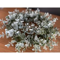 Eukalyptus Kranz 35 cm Kunstblume Diy Geschenk Blumenarrangement Floristik Grün Rund Tischdeko von DekoManufakturDE