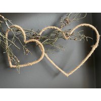 Herz Jute Loop Für Trockenblumen Herzform 19cm 30 cm Getrocknete Blumen Diy Geschenk Trockenblumenarrangement Floristik Kranz Reifen Kreis von DekoManufakturDE