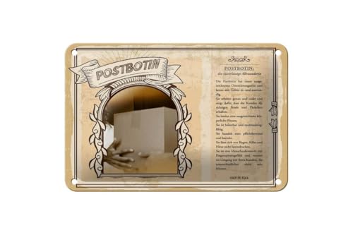 Blechschild 18 x 12 cm Beruf Spruch: Postbotin die zuverlässige Allrounderin - DekoNo7 von DekoNo7