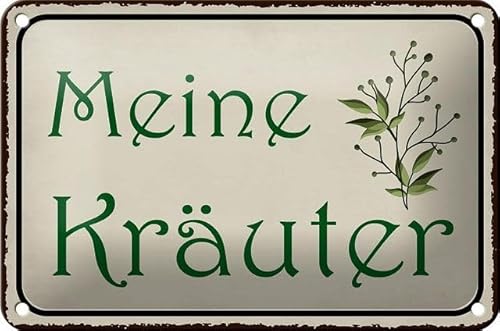 Blechschild 18 x 12 cm Garten Schild: Meine Kräuter ! - DekoNo7 von DekoNo7
