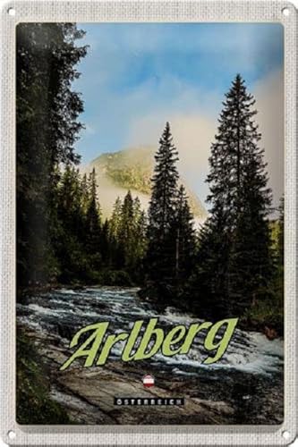 Blechschild 30 x 20 cm Arlberg Motiv: Natur Wildbach - Österreich - DekoNo7 von DekoNo7