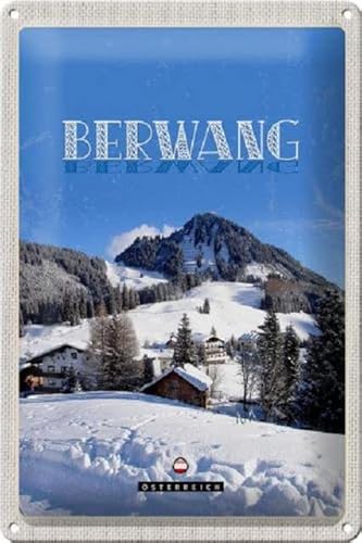 Blechschild 30 x 20 cm Berwang in Tirol Motiv: Winter Landschaft - Österreich - DekoNo7 von DekoNo7