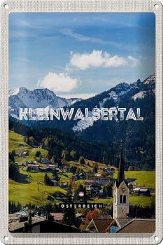 Blechschild 30 x 20 cm Kleinwalsertal: Stadt Blick - Österreich - DekoNo7 von DekoNo7