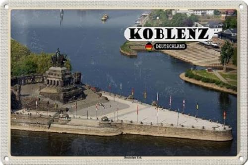Blechschild 30 x 20 cm Koblenz Deutschland Motiv: Deutsches Eck - DekoNo7 von DekoNo7